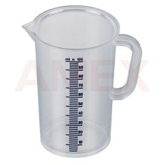 Cana gradata Burkle din PP, cu maner, scala albastra, 100 ml