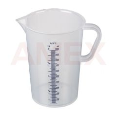 Cana gradata Burkle din PP, cu maner, scala albastra, 2000 ml