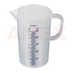 Cana gradata Burkle din PP, cu maner, scala albastra, 500 ml