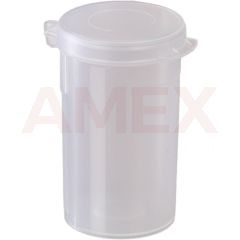 Flacon pentru mostre Burkle Pure din PP, cu capac atasat cu clic, 90 ml