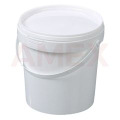 Galeata de ambalare Burkle din PP alb, cu capac, 1 l