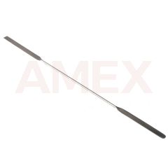Microspatula dubla Burkle din otel inoxidabil AISI 304, capete drept/rotunjit, 210*6 mm