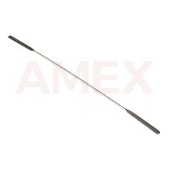 Microspatula dubla Burkle din otel inoxidabil AISI 304, capete drept/rotunjit, 210*5 mm