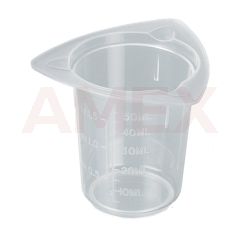 Pahar gradat universal Burkle din PP, cu trei ciocuri de turnare, 50 ml
