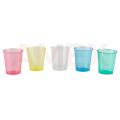 Pahare din plastic Assistent culoare albastra, 30 ml, 80 bucati