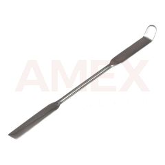Spatula dubla Burkle Chattaway din otel inoxidabil, capete drept/rotund curbat, 125 mm