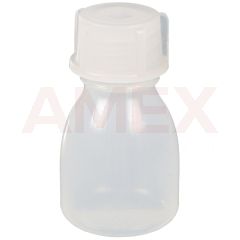 Sticla cu gat ingust Burkle din LDPE transparent, cu capac filetat GL 14, 10 ml