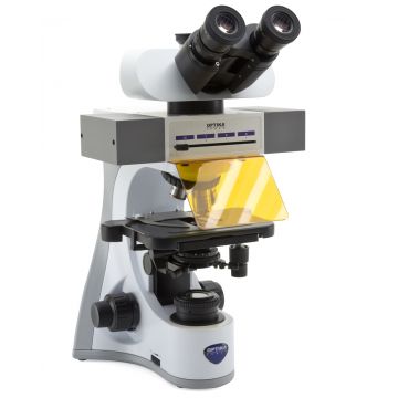 Retired speech goose Microscop trinocular cu fluorescenta Optika B-510LD4, 1000x